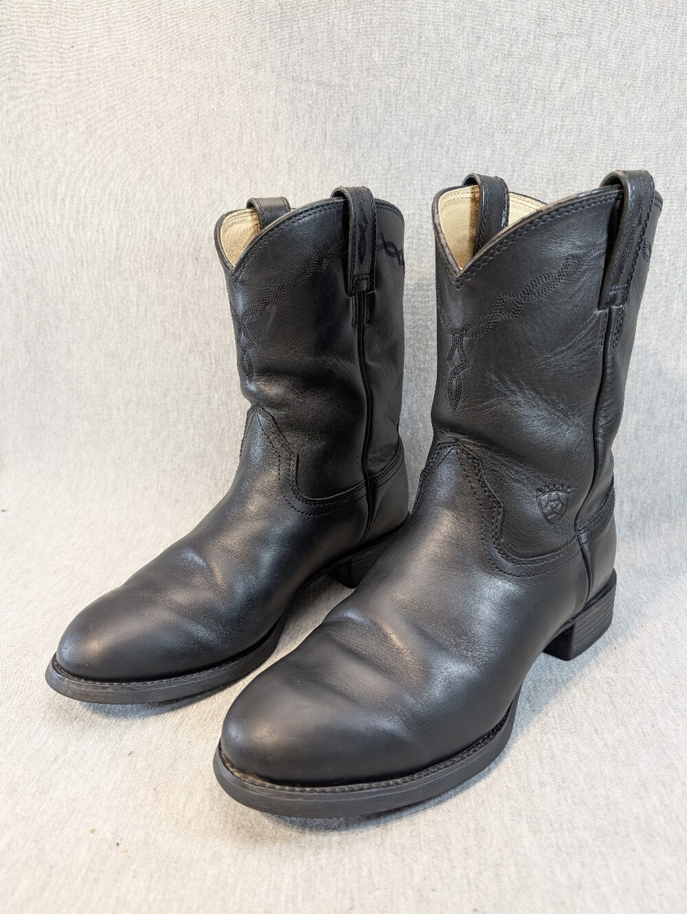 Ariat Heritage Roper Cowboy Boots Men's 8EE Black Full Grain Leather
